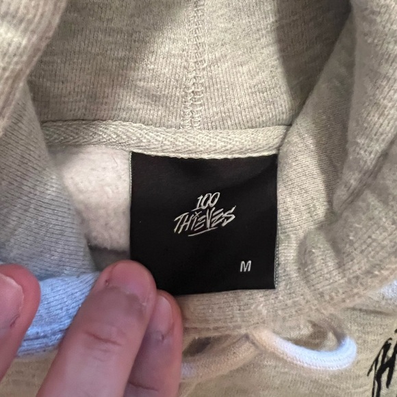 100 Thieves Gray Foundation Hoodie - Picture 6 of 7
